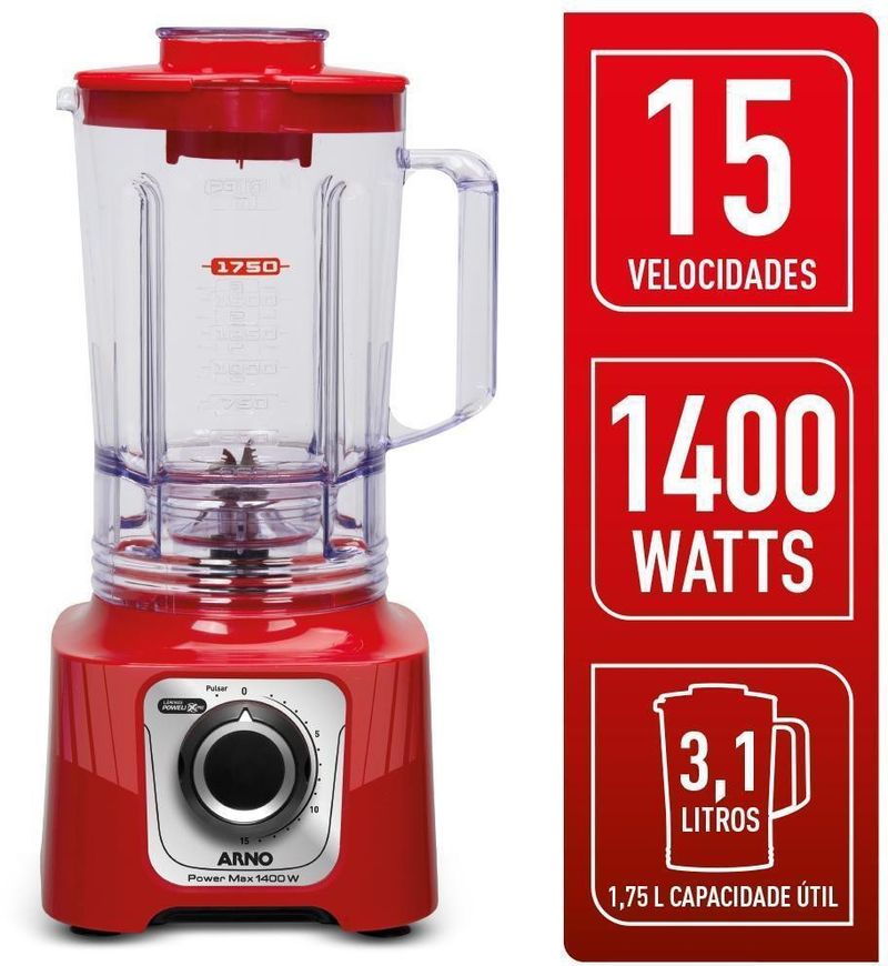 Liquidificador-Arno-LN63-Power-Max-Vermelho-1400W-110V