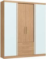 Guarda-Roupa / Roupeiro 4 Portas 3 Gavetas Bravo New Castro Angelim e Branco
