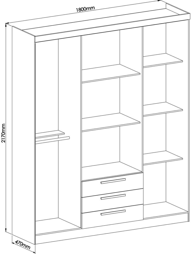 Guarda-Roupa / Roupeiro 4 Portas 3 Gavetas Bravo New Castro Angelim e Branco
