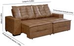 Sofá 4 Lugares Requinte Retrátil e Reclinável Texas 807 CourissimoCaramelo 240Cm