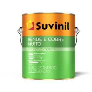 Tinta Acrílica Suvinil Rende e Cobre Muito Branco IP31 3,6 Litros