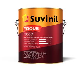 Tinta Acrílica Suvinil Toque Fosco Branco Neve IP31 3,6 Litros
