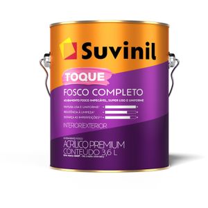 Tinta Acrílica Suvinil Toque Fosco Completo Branco Neve IP31 3,6 Litros