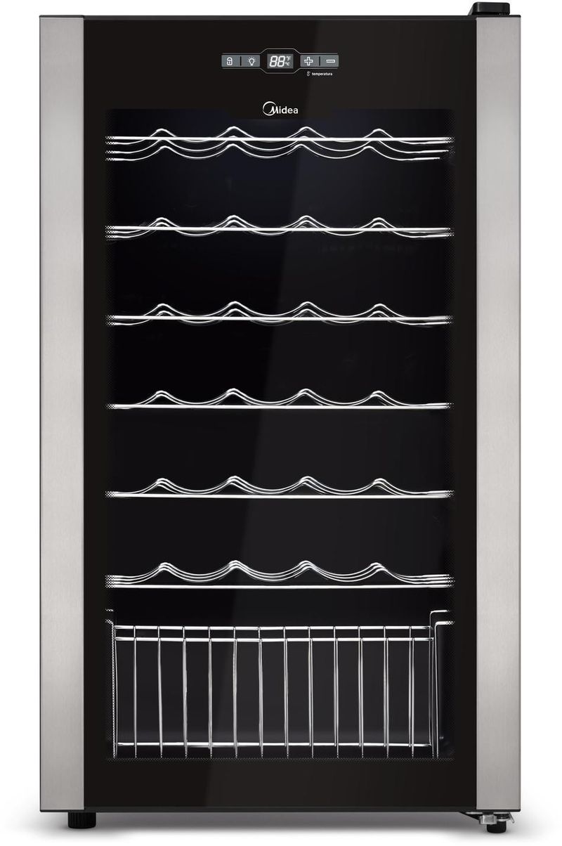 Adega Climatizada Midea Para 34 Garrafas WBB342 Preta 220V
