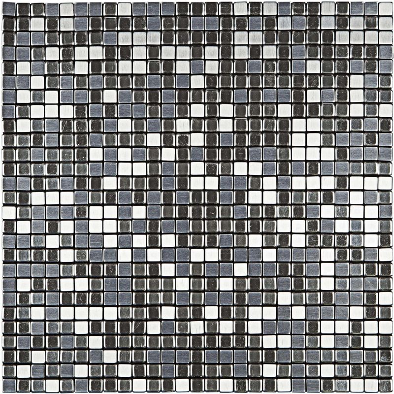 Pastilha-de-Aluminio-Glass-Mosaic-Metal-Escovado-e-Espelhado-Preto-305X305