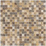 Pastilha-de-Vidro-e-Pedra-Glass-Mosaic-Glass-Stone-Bege-e-Marrom-30X30cm