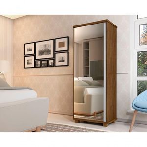 Multiuso Com Espelho 186Cm Quarto Solteiro Cor Malbec Luxo