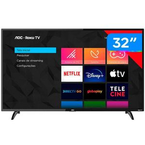 Smart Tv 32 Polegadas Led Smart Hd Roku 3 Hdmi 1 Usb Aoc Preto Bivolt
