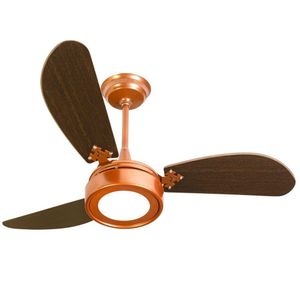Ventilador De Teto Venti-delta New Light Led Cobre Com 3 Pás Marrom Luz Branca 6000k 220v