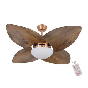 Ventilador De Teto Cobre 4 Pás Rádica Imbuia 220V