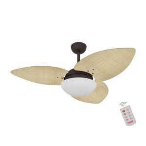 Ventilador De Teto Marrom 3 Pás Palmae Natural 220V