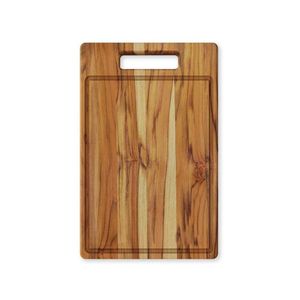 Tábua De Carne De Madeira Teca Com Canaleta - Stolf 44x30