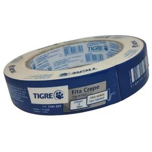 Fita Crepe Tigre Branco Barreira 24mmx50m