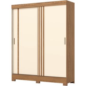 Guarda-Roupa / Roupeiro 2 Portas Correr B353-181 Henn/Brizz Nature Off White Cinza