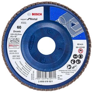 Disco Flap Desbaste Para Metal Bosch Expert Grão 60 115mm