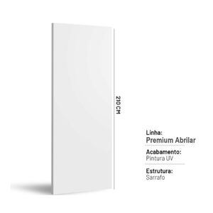 Porta Interna Lisa com Pintura UV Branco Premium - 210x60