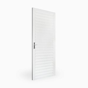 Porta de Alumínio Aluvid Veneziana Branco Direita - 210x80