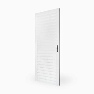 Porta de Alumínio Aluvid Veneziana Branco Esquerda - 210x80