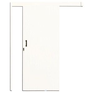 Kit Porta de Correr Madeira Lisa MGM  Branco Dir - 215x90