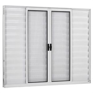 Janela de alumínio veneziana 06 folhas branca fit - 120x150