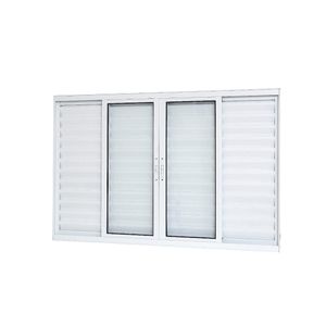 Janela de Alumínio com Veneziana 06 Folhas Linha20 Branca - 100x120