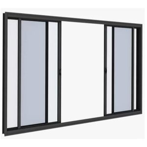 Janela de alumínio 04 folhas Branco Classic com Vidro Fume - 120x150