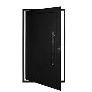 Porta pivotante alumínio lambril Preto esquerda 210x110