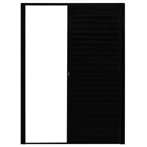 Porta de alumínio parede palheta Preto Direita - 210x175