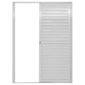Porta de alumínio parede palheta Branco Direita - 210x155