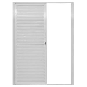 Porta de alumínio parede palheta Branco Esquerda - 210x195