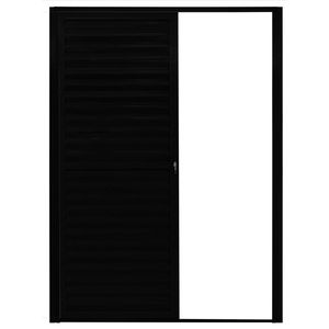 Porta de alumínio parede palheta Preto Esquerda - 210x155