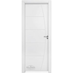 Kit Porta com Batente Decorada Pintura UV Branco 210x90 - Esq