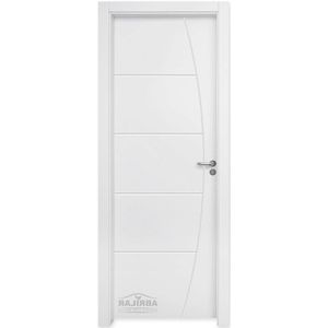 Kit Porta com Batente Decorada Pintura UV Branco 210x80 - Esq