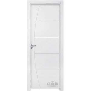 Kit Porta com Batente Decorada Pintura UV Branco 210x80 - Dir