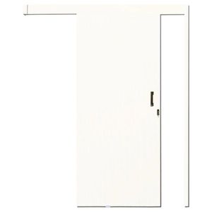 Kit Porta de Correr Madeira Lisa MGM  Branco Esq - 215x80