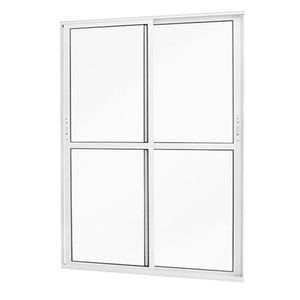 Porta de aluminio 02 folhas móveis maxx branca - 210x150