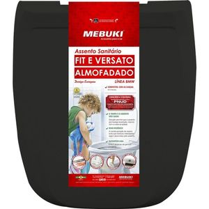 Assento Sanitário Almofadado Linea Fit Preto Mebuki