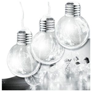 Varal Cordão Fio De Luzes 10 Lâmpadas 220v Led 4,6m Foco Incandescente Luz Branca Natal Enfeite