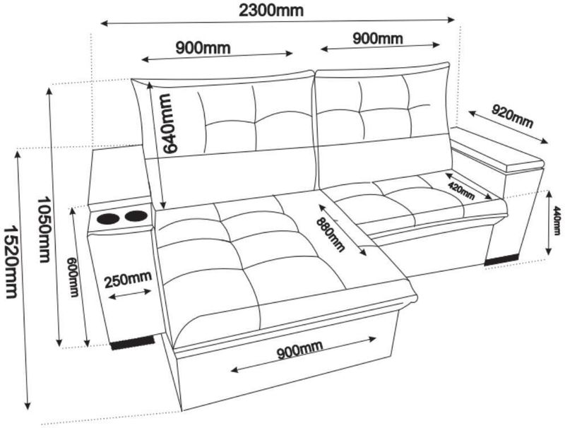 Sofá 4 Lugares Retrátil e Reclinável Boutique Viero Duplo Molejo VeludoMarrom Bombom 230Cm