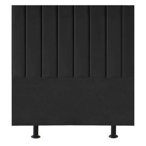Cabeceira Estofada Cama Box Solteiro 100 Cm Marina Linho preto