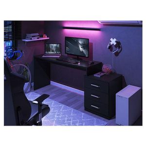 Mesa Para Computador Gamer Ambiente Drx 5000 Preto Trama - Móveis Leão