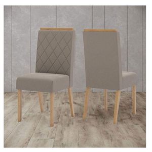 Cadeira Para Mesa De Jantar Nina Kit 2 Peças Nature Marrom Amêndoa - Henn