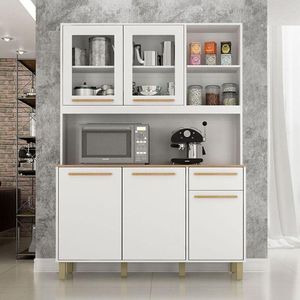 Armário De Cozinha Ambiente Rubi Branco Cinamomo - Valdemóveis