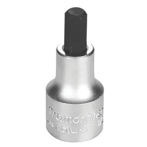 Soquete Em Aço Cromo Vanádio Ponta Hexagonal 8 Mm - Encaixe 1/2" Tramontina Pro Tramontina