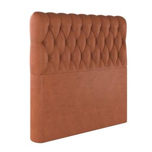 Cabeceira Casal Vegas Em Veludo Com Sapata Cor Terracota Sonhar