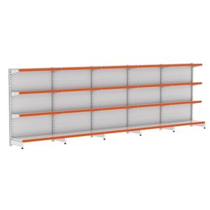 Kit 5 Módulos De Gôndolas Parede 1,37 Fit40 Amapá Expositor Branco