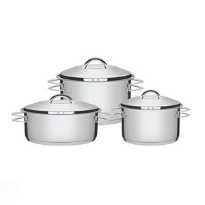 Jogo De Panelas Tramontina Solar Em Aço Inox Com Fundo Triplo 3 Peças Tramontina