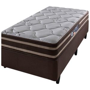 Cama Box Solteiro + Colchão Espuma Dupla Face Oakland Marrom