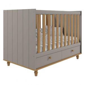 Berço 2 Gavetas Grade Fixa 100% Mdf Candy Permobili Fendi/Nature Fendi/Nature