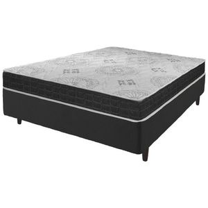 Cama Box Viúva Preto + Colchão San Francisco Espuma 128cm